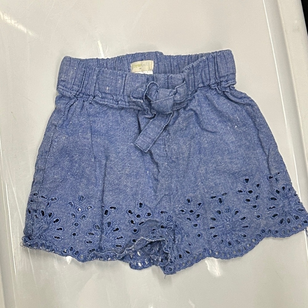 Crewcuts Girls Cotton-Linen Tie Shorts, Size 2